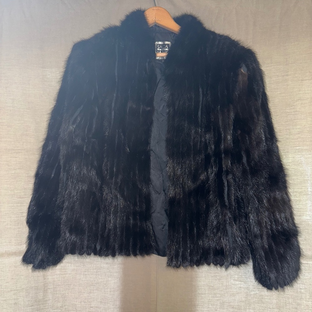 Saga Mink Black Fur Coat
